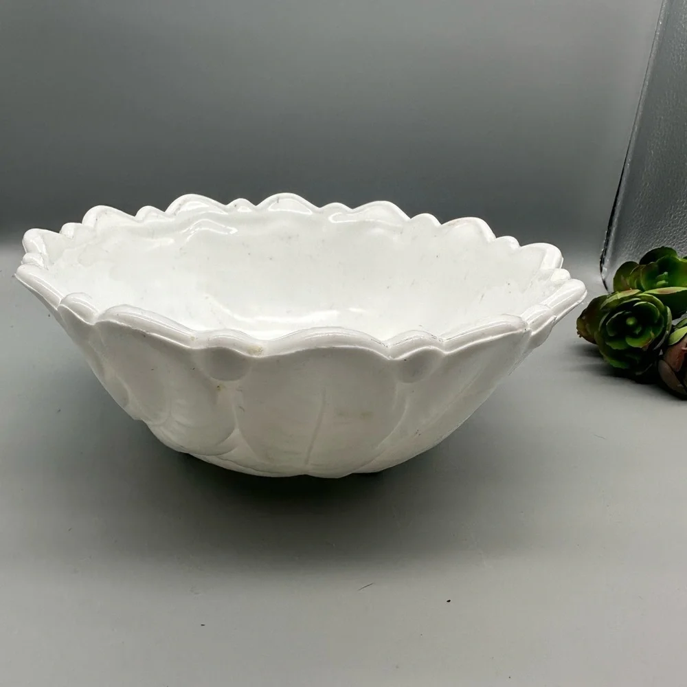 Indiana Glass Wild Rose milk glass footed bowl